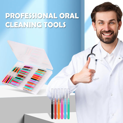 120 Pieces Interdental Brushes Between Teeth, Braces Toothbrush Flossers Cleaner Dental Floss Picks for Teeth Braces Orthodontic Hygiene Cleaning ...